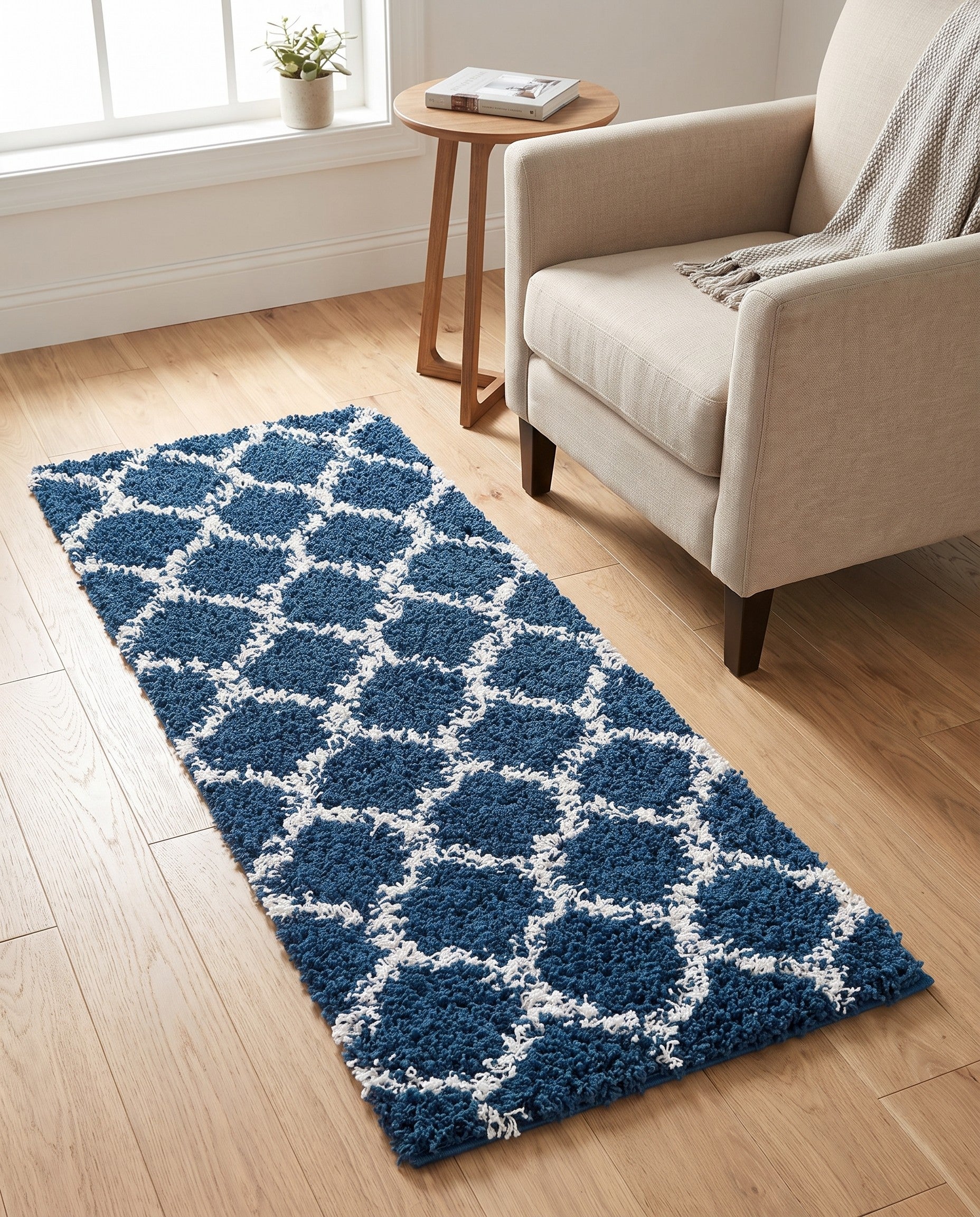 2' x 5' Trellis Shag Runner Rug