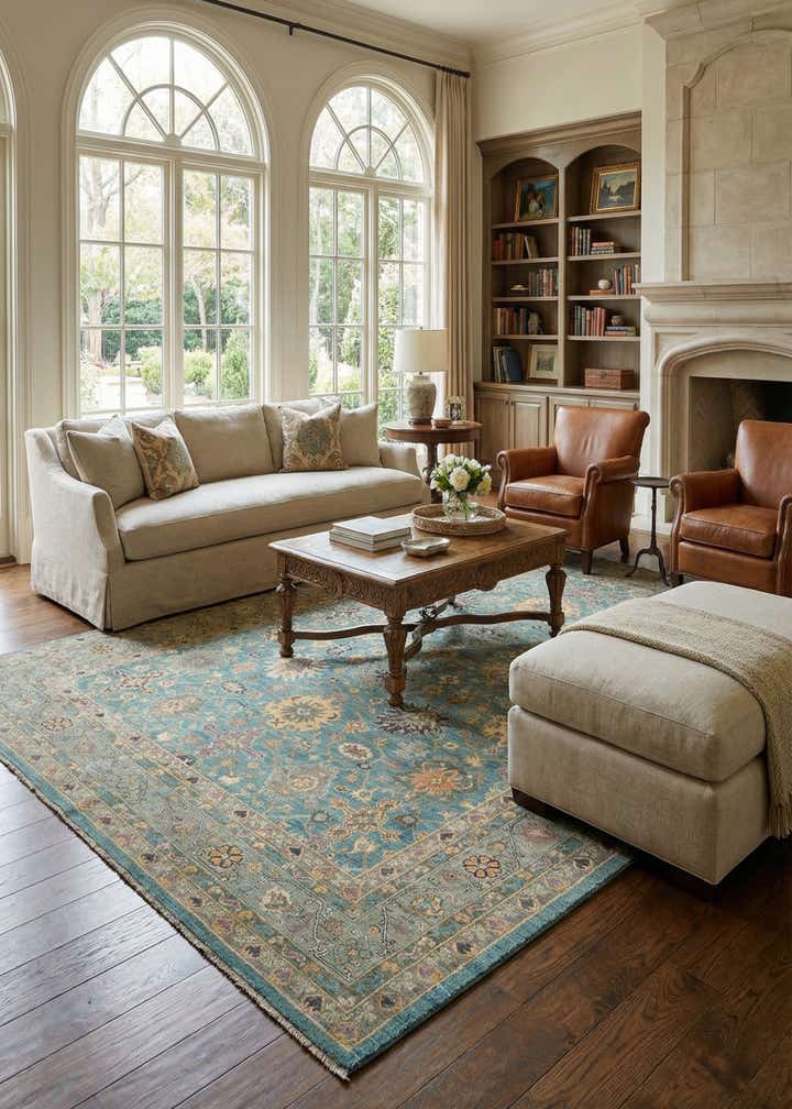 10' x 14' 1 Hand Knotted Oushak Rug