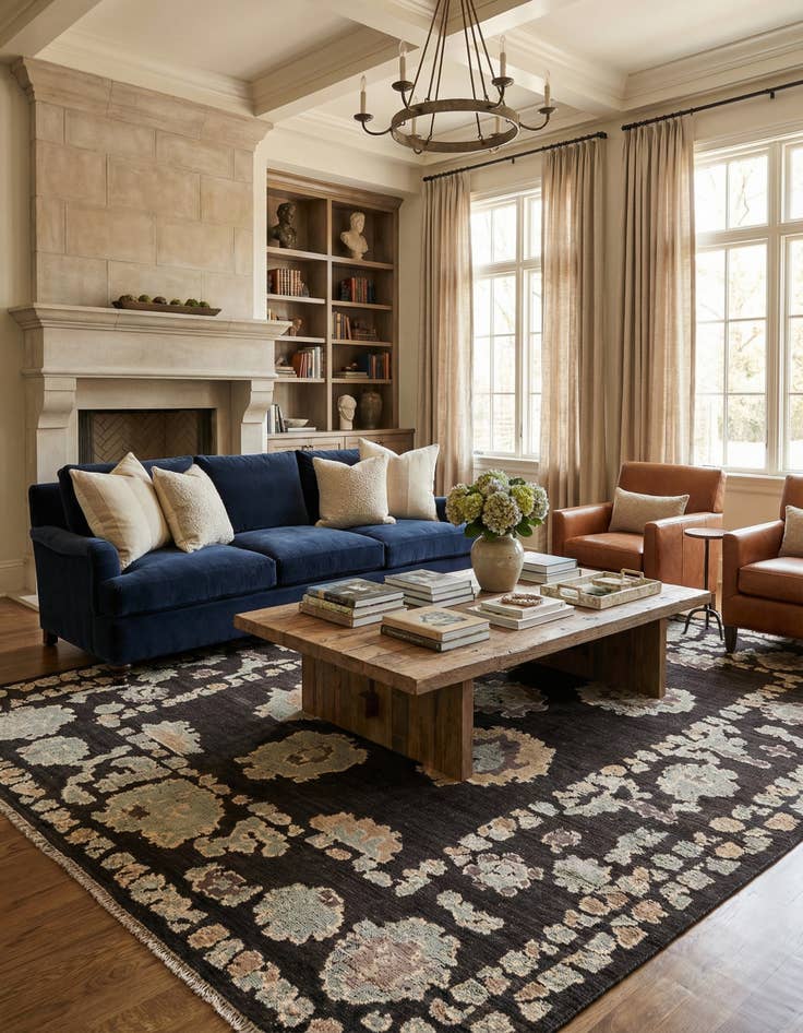 Detail image of 9' 3 x 11' 10  Hand Knotted Oushak Wool Rug