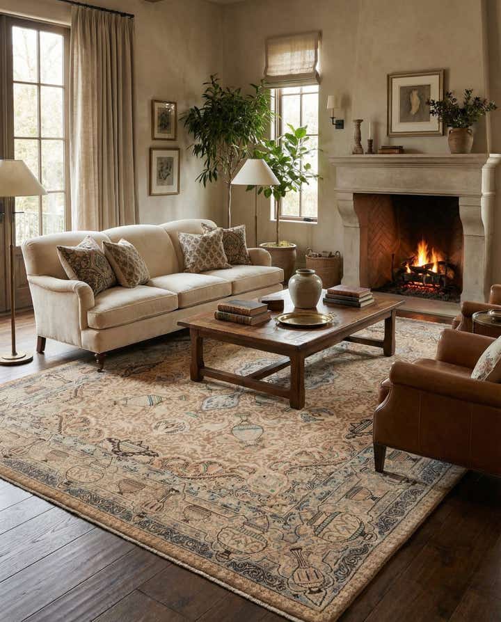 295cm x 390cm Hand Knotted Kashmar Persian Wool Rug