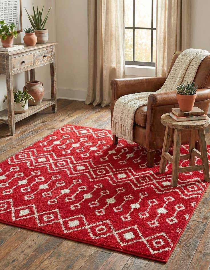 Detail image of 3' 3 x 3' 3 Moroccan Trellis Square Rug