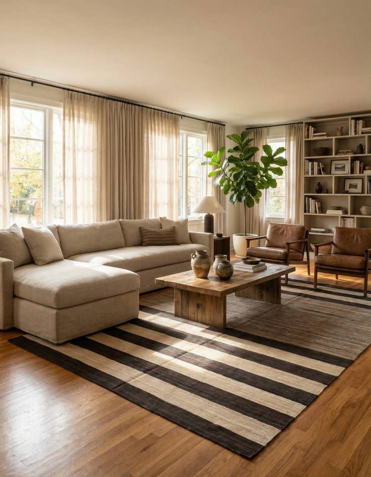 Detail image of 6' 9 x 9' 8  Hand Woven Kilim Modern Wool Rug