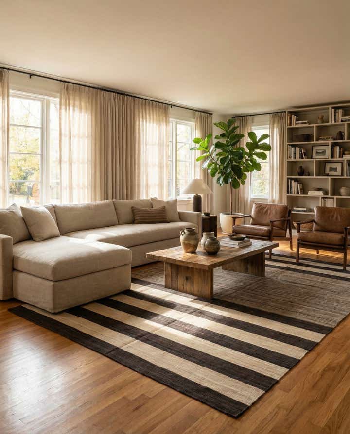 6' 9 x 9' 8 Hand Woven Kilim Modern Wool Rug