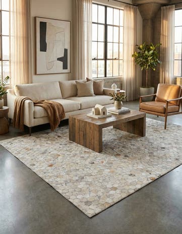 5' 1 x 8' Cowhide Stocks Rug
