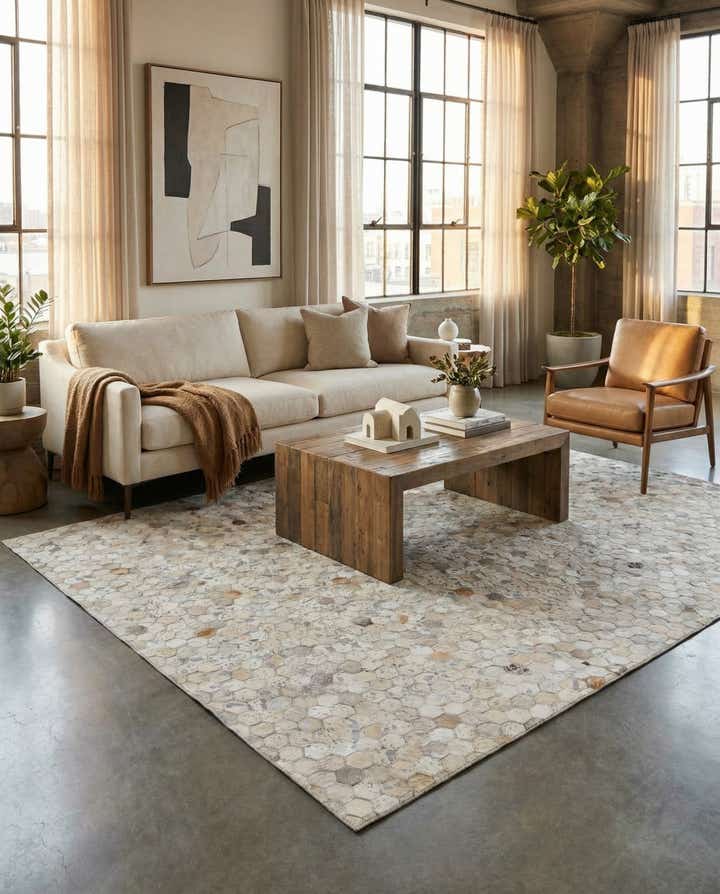 5' 1 x 8' Cowhide Stocks Rug