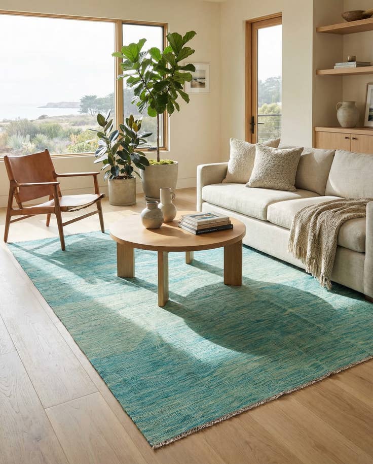 Detail image of 5' 7 x 7' 10 Hand Woven Kilim Modern Wool Rug