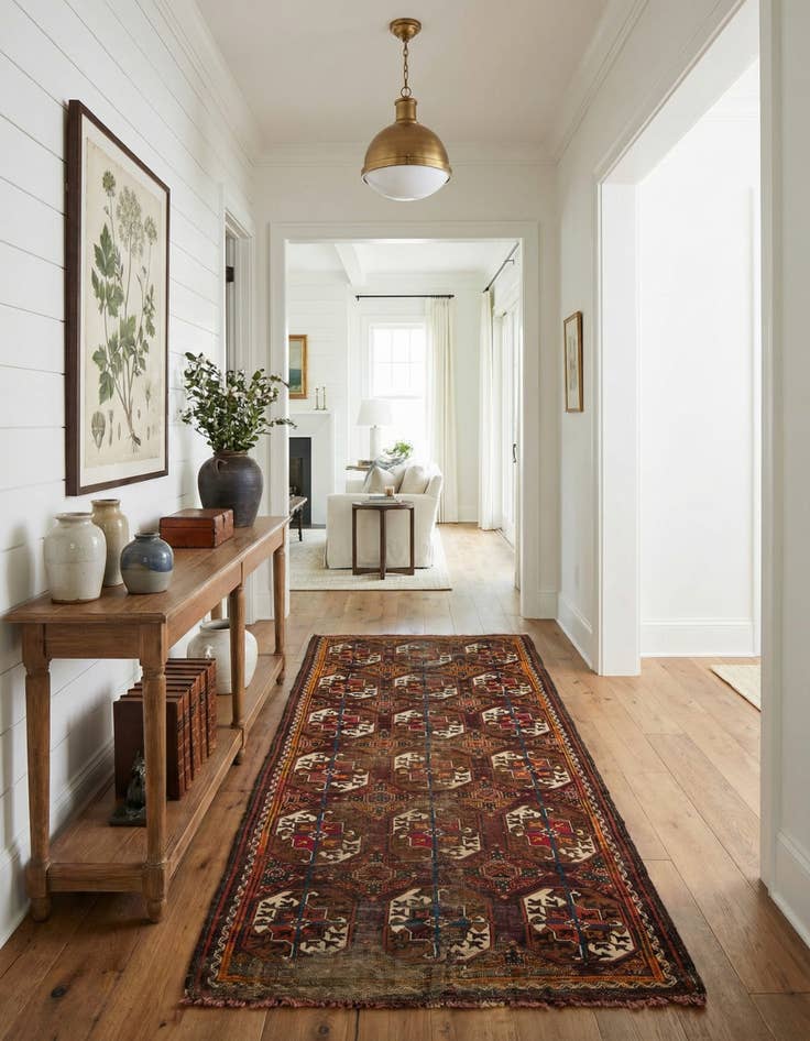 Detail image of 3' 4 x 6' 10  Hand Knotted Shiraz Persian Wool Runner Rug