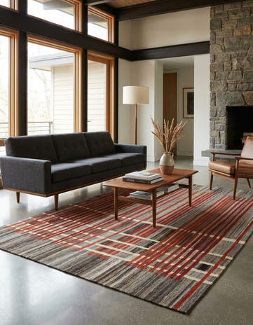 5' 4 x 8' Hand Woven Kilim Modern Wool Rug