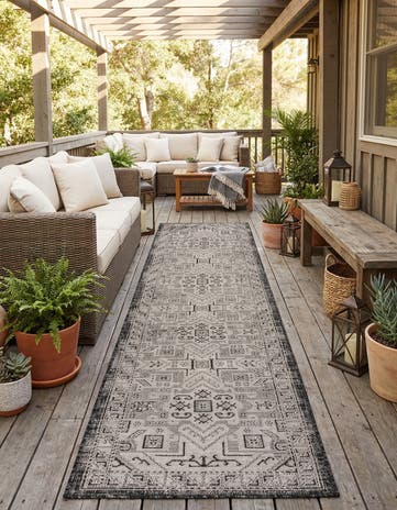 2' 7 x 12' Easy-Clean Aztec Indoor / Outdoor Runner Rug
