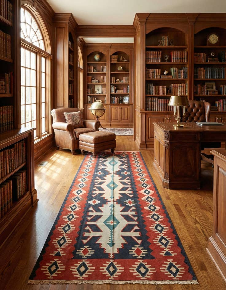 Detail image of 5' x 10'  Hand Woven Kilim Afghan Wool Runner Rug