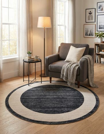 Jill Zarin Navy Blue Uptown Yorkville Round Rug