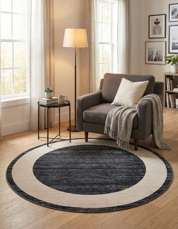 Jill Zarin Navy Blue Uptown Yorkville Round Rug