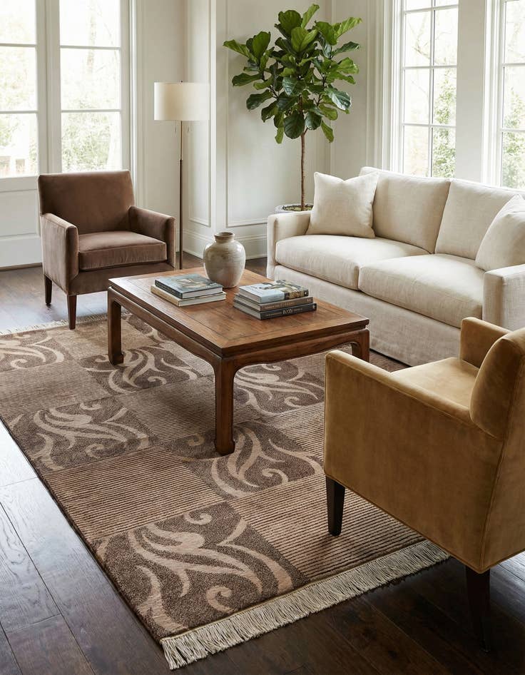 Detail image of 5' 1 x 6' 7  Hand Knotted Darya Wool Rug