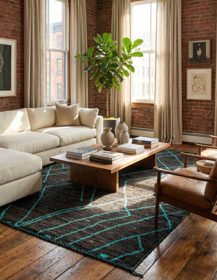 Detail image of 8' x 10' 1  Hand Knotted Moroccan Wool Rug