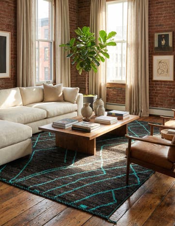 8' x 10' 1 Hand Knotted Moroccan Wool Rug