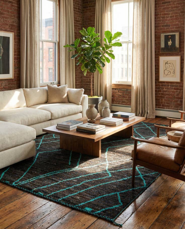Detail image of 8' x 10' 1 Hand Knotted Moroccan Wool Rug