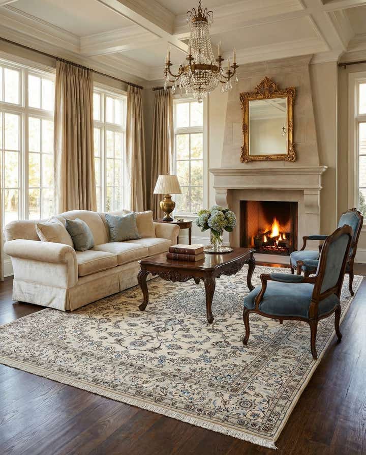 6' 9 x 10' Hand Knotted Nain Rug