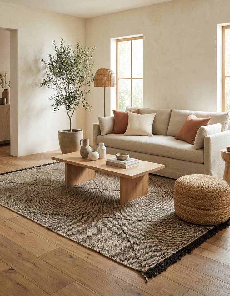 Detail image of 5' 10 x 7' 7  Hand Knotted Moroccan Wool Rug