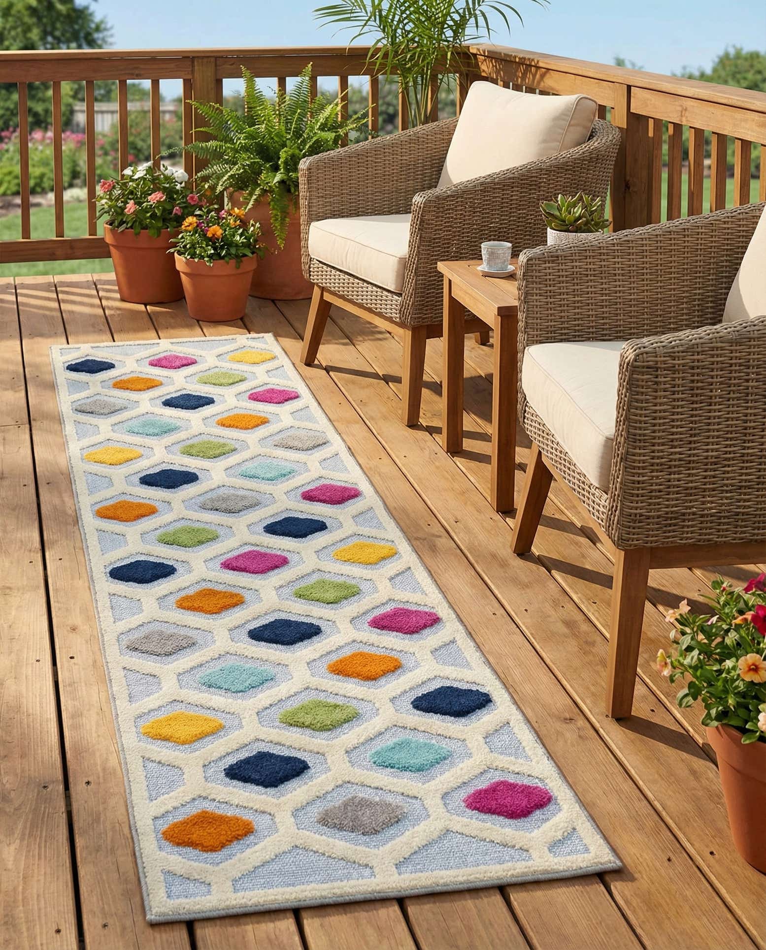 2' x 10' Easy-Clean Aruba Indoor / Outdoor Runner Rug
