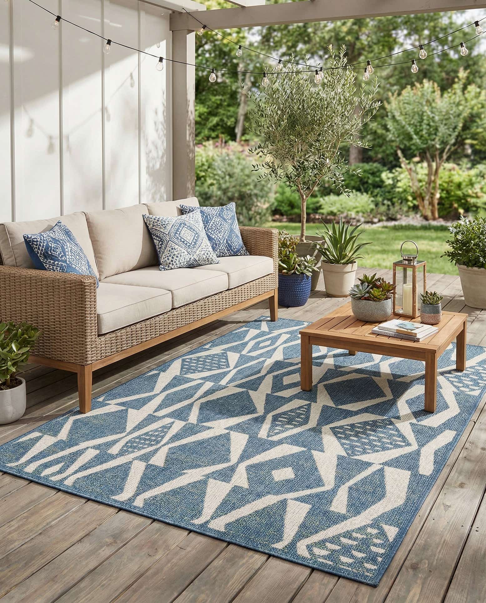 5' 3 x 8' Easy-Clean Baja Indoor / Outdoor Rug