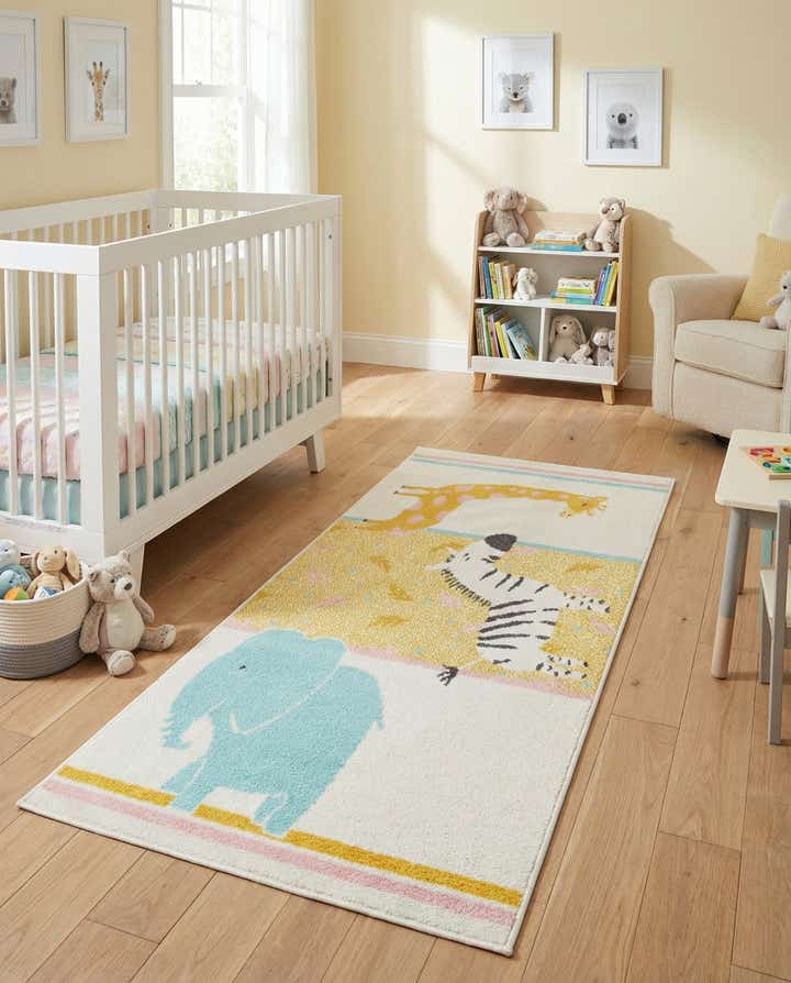 2' 2 x 3' 11 Animals Whimsy Kids Runner Rug