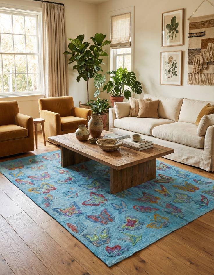 Detail image of 4' 9 x 6' 2  Hand Woven Kilim Suzani Wool Rug