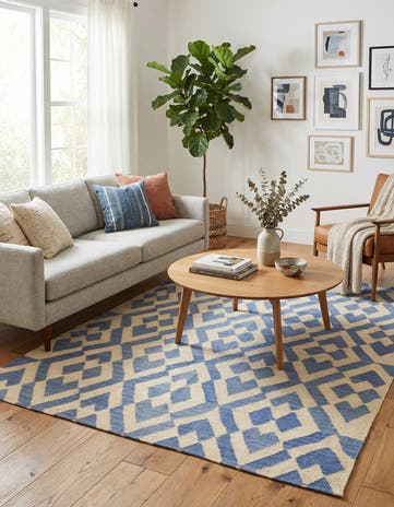 4' 6 x 5' 8 Hand Woven Kilim Modern Wool Rug
