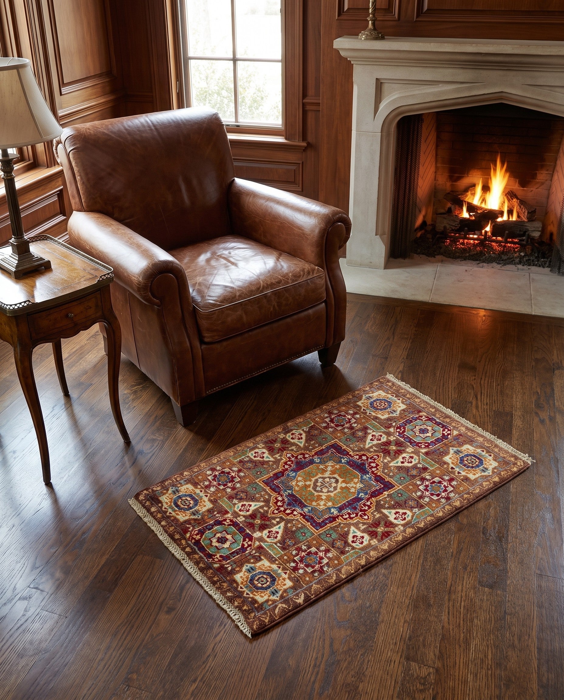 1' 11 x 3' 4 Hand Knotted Mamluk Ziegler Rug