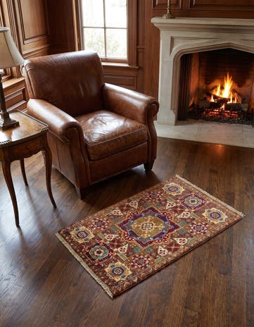 1' 11 x 3' 4 Hand Knotted Mamluk Ziegler Rug