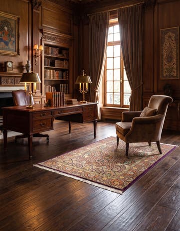 3' 5 x 5' Ghom Silk Rug