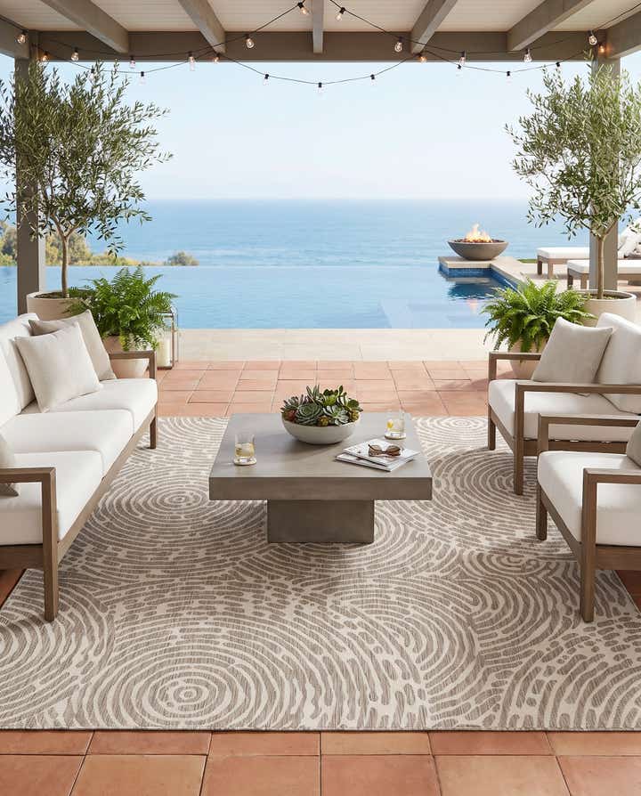10' x 10' Easy-Clean Modern Indoor / Outdoor Square Rug