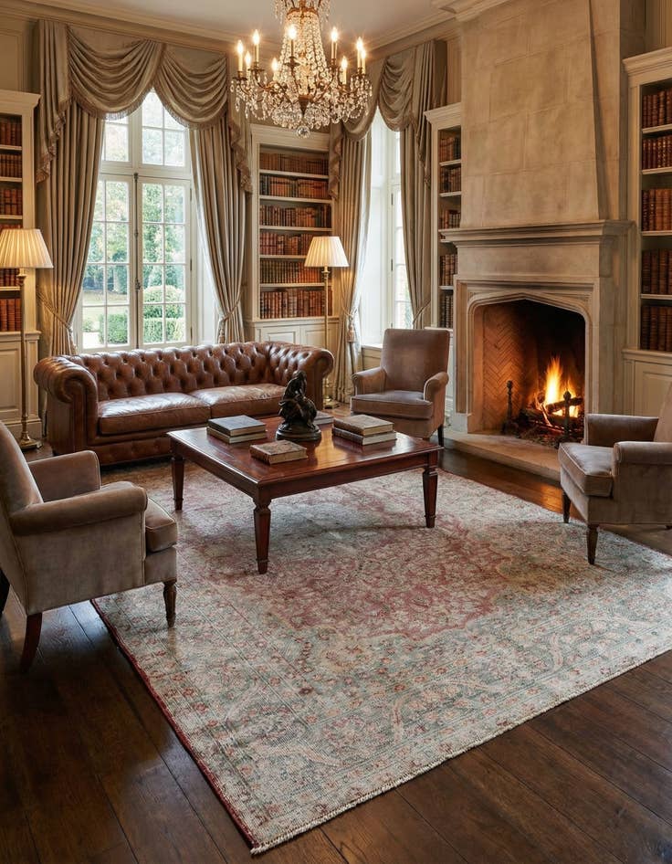 Detail image of  5' 11 x 8' 6 Vintage Royal Wool Rug