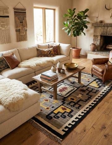 8' x 10' 2 Hand Knotted Moroccan Wool Rug