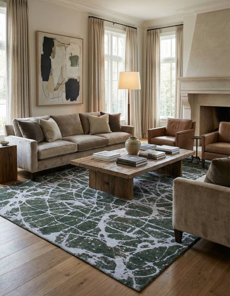 Detail image of 6' 6 x 9' 2  Hand Knotted Ultra Vintage Persian Wool Rug