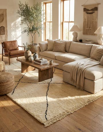 7' x 9' 8 Hand Knotted Moroccan Wool Rug