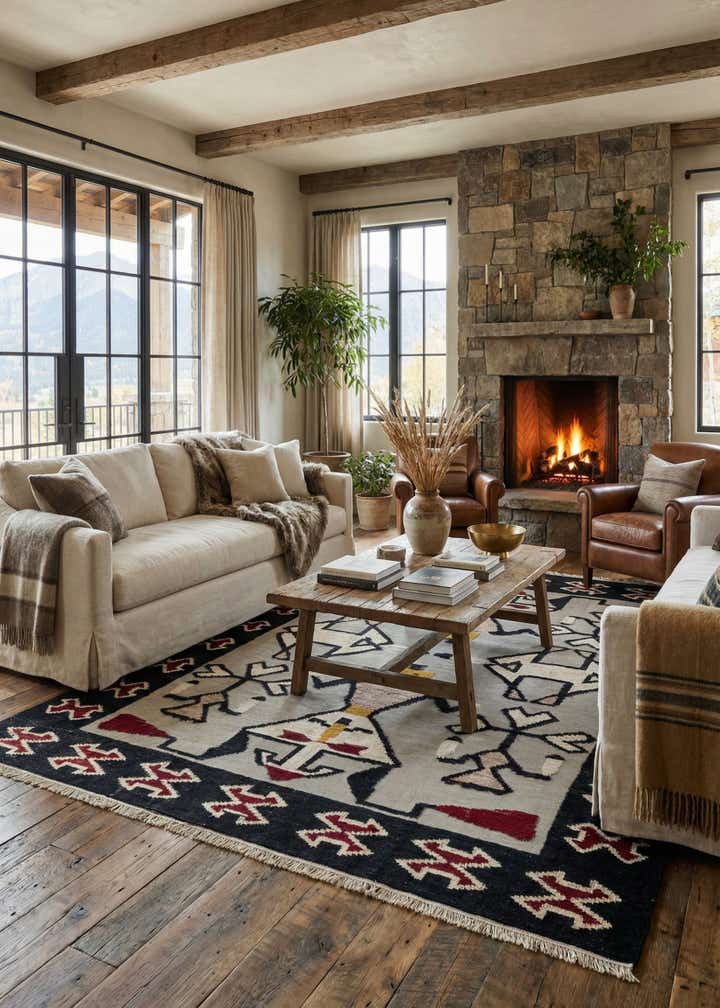 8' x 10' 4 Hand Knotted Darya Wool Rug