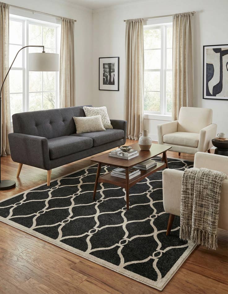 Detail image of  6' 5 x 9' 8 Lattice Rug