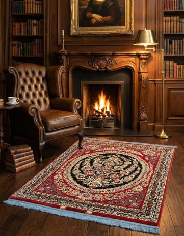 3' 2 x 4' 7 Hand Knotted Isfahan Persian Rug