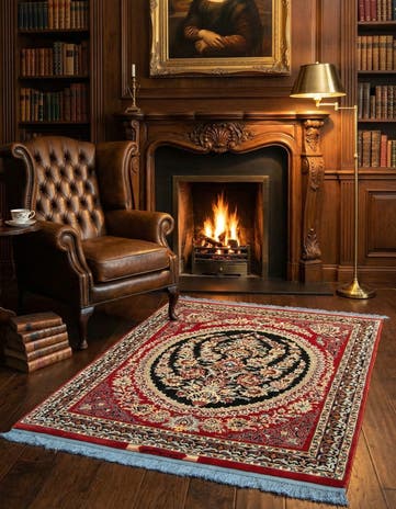 3' 2 x 4' 7 Hand Knotted Isfahan Persian Rug