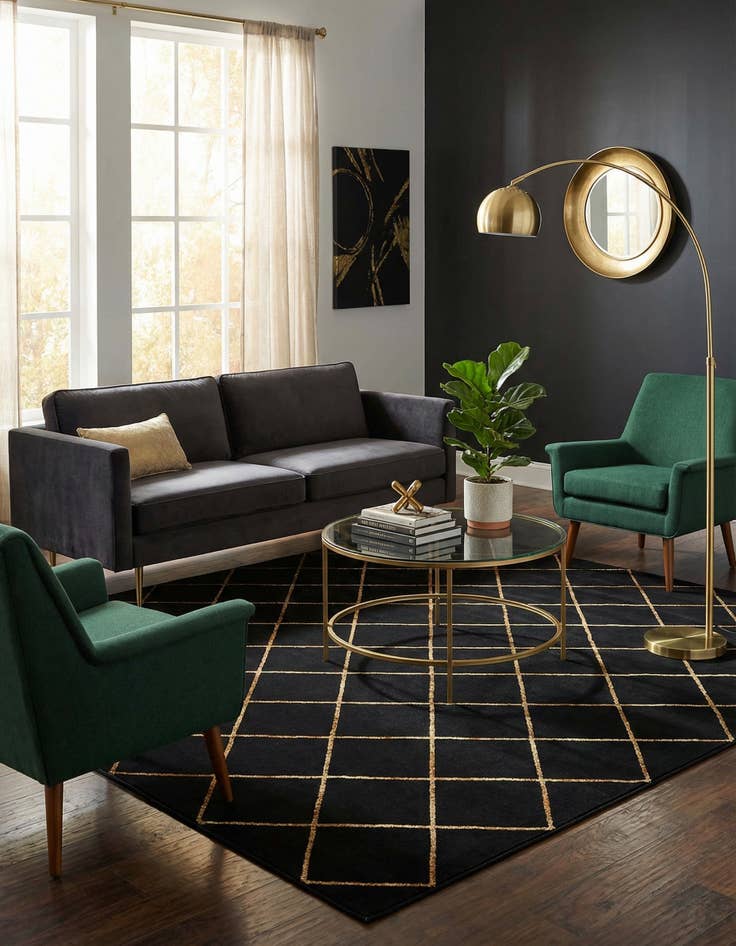 Detail image of  7' 10 x 7' 10 Vogue Geo Square Rug