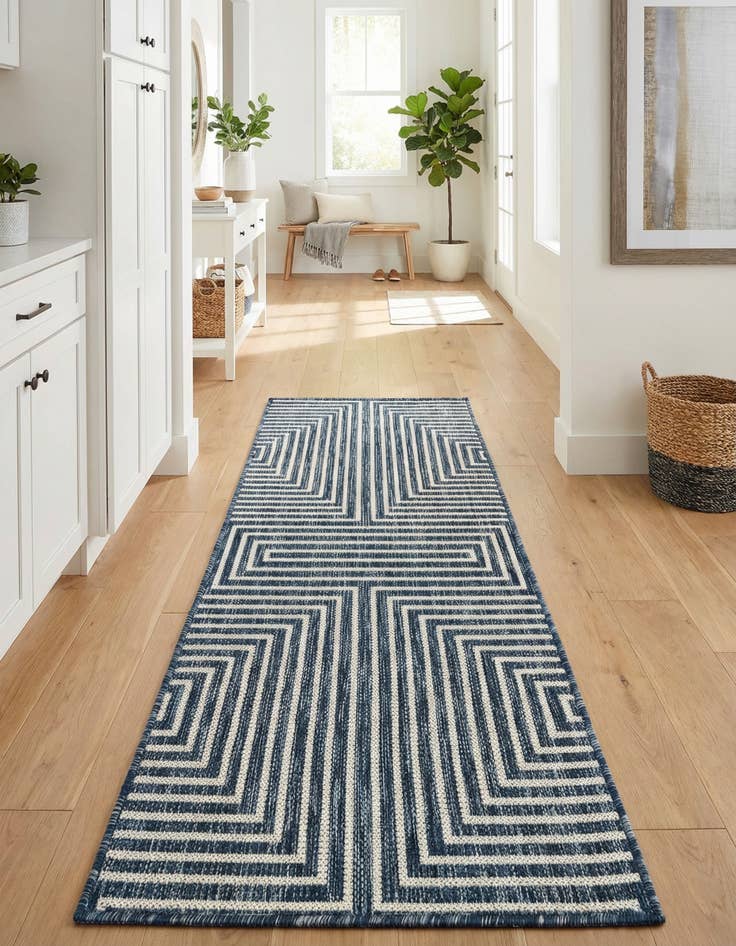 Detail image of 2' x 4'  Washable Modern Indoor / Outdoor Runner Rug