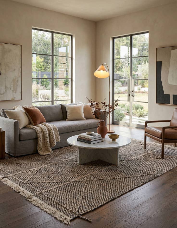 Detail image of 5' 10 x 9' 5  Hand Woven Kilim Modern Wool Rug