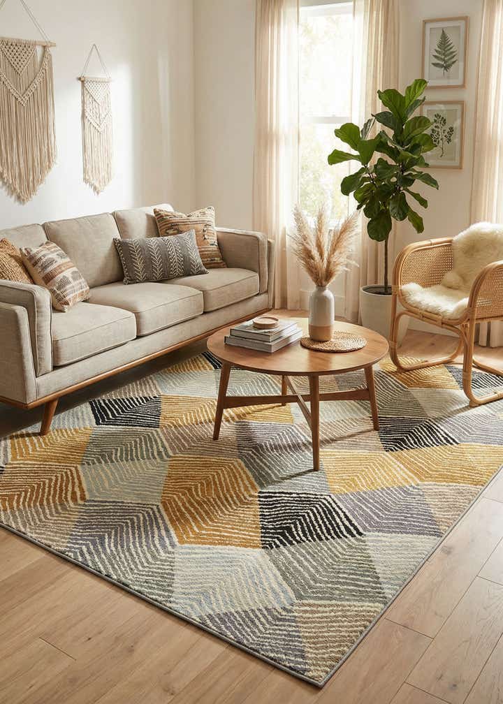 5' x 7' Easy-Clean Modern Indoor / Outdoor Rug