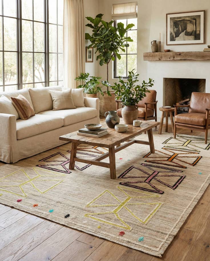 Detail image of 8' 5 x 10' 6 Hand Knotted Moroccan Wool Rug
