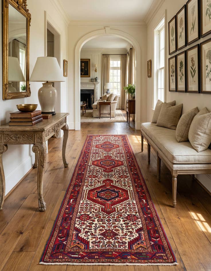 Detail image of  2' 7 x 11' 7 Hamedan Wool Runner Rug