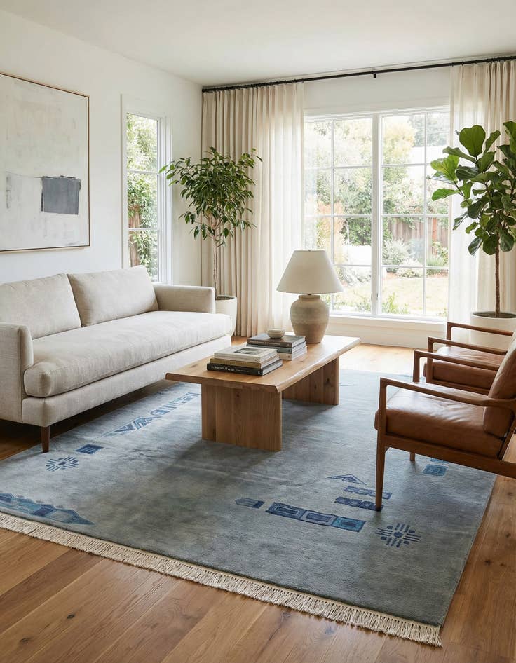 Detail image of 7' 7 x 8' 11  Hand Knotted Nepal Wool Rug