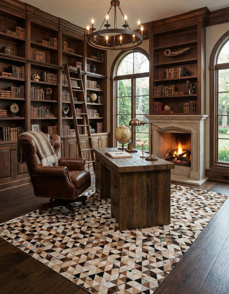 Detail image of 5' 1 x 7' 11 Cowhide - Patchwork Rug