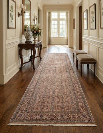 5' 6 x 11' 1 Hand Knotted Farahan Wool Runner Rug