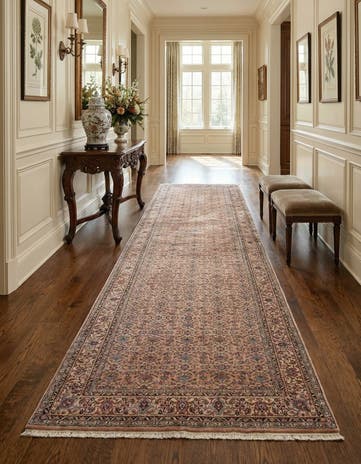 5' 6 x 11' 1 Hand Knotted Farahan Wool Runner Rug