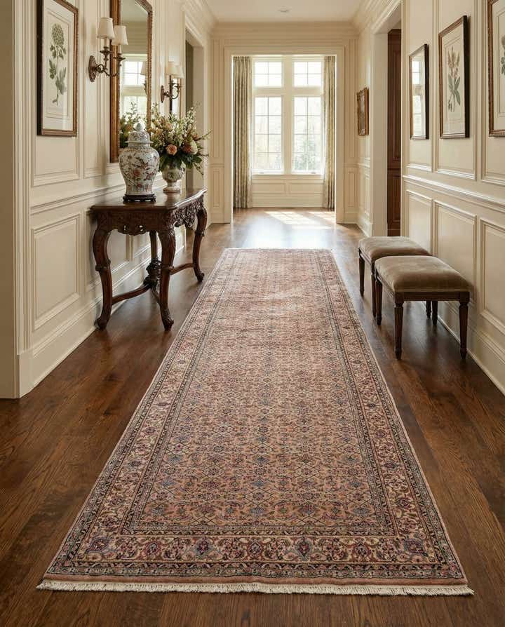 5' 6 x 11' 1 Hand Knotted Farahan Wool Runner Rug
